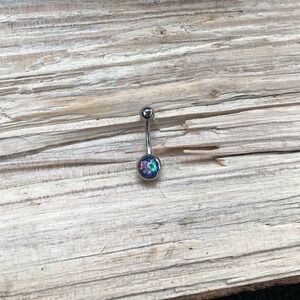 Blue‎ Opal Belly Button Ring